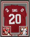 Framed Autographed/Signed Billy Sims 35x39 78 Heisman Oklahoma Maroon College Football Jersey Tristar COA Holo Only