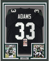Framed Autographed/Signed Jamal Adams 35x39 New York Black Football Jersey JSA COA