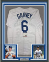 Framed Autographed/Signed Steve Garvey 35x39 Los Angeles LA White Baseball Jersey PSA/DNA COA
