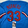 Autographed/Signed Justin Morneau Minnesota Retro Blue Baseball Jersey JSA COA