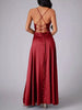 Lace Up Back Split Maxi Dress by Wild and Free Boutique
