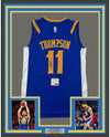 Framed Autographed/Signed Klay Thompson 35x39 Golden State Blue Basketball Jersey PSA/DNA COA