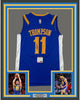Framed Autographed/Signed Klay Thompson 35x39 Golden State Blue Basketball Jersey PSA/DNA COA