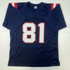 Autographed/Signed Jonnu Smith New England Blue Football Jersey Beckett BAS COA