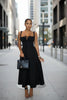 Women’s Solid-Colored Bustier Slit Lace-Up Casual Dress by FitiqueFit