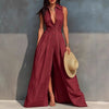 Women's High-Waist Lapel Shirt Maxi Dress – Elegant & Versatile by FitiqueFit
