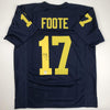 Autographed/Signed Larry Foote Michigan Blue College Football Jersey JSA COA Holo Only
