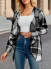 Elegant Plaid Open Front Long Sleeve Jacket Stylish & Cozy Lightweight Breathable Outerwear by Stevvex