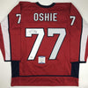 Autographed/Signed TJ T.J. Oshie Washington Custom Red Hockey Jersey Beckett BAS COA