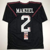 Autographed/Signed Johnny FN Football Manziel Texas A&M Black College Jersey JSA COA