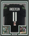 Framed Autographed/Signed Robby Anderson 35x39 New York 2019 Black Football Jersey JSA COA