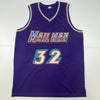 Autographed/Signed Karl Malone Utah Purple Basketball Jersey Beckett BAS COA