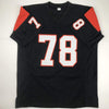 Autographed/Signed Anthony Munoz HOF 98 Cincinnati Black Football Jersey JSA COA