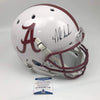 Autographed/Signed Nick Saban Alabama Crimson Tide White Full Size FS F/S Replica College Football Helmet JSA COA