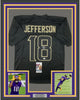 Framed Autographed/Signed Justin Jefferson 35x39 Minnesota Blackout Football Jersey JSA COA
