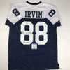 Autographed/Signed Michael Irvin Dallas HOF 2007 Thanksgiving Day Blue Football Jersey Beckett BAS COA