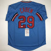 Autographed/Signed Rod Carew Minnesota Blue Baseball Jersey JSA COA