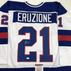 Autographed/Signed Mike Eruzione White Team USA Miracle On Ice 1980 Hockey Jersey JSA COA