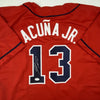 Autographed/Signed Ronald Acuna Jr. Atlanta Red Baseball Jersey JSA COA