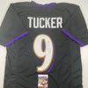 Autographed/Signed Justin Tucker Baltimore Black Football Jersey JSA COA by Hall of Fame Sports Memorabilia