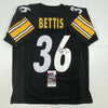 Autographed/Signed Jerome Bettis Pittsburgh Black Football Jersey JSA COA