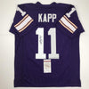 Autographed/Signed Joe Kapp Minnesota Purple Football Jersey JSA COA