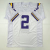 Autographed/Signed Justin Jefferson LSU White College Football Jersey JSA COA