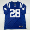 Autographed/Signed Jonathan Taylor Indianapolis Colts Blue Nike Game Football Jersey Fanatics COA