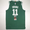 Autographed/Signed Kyrie Irving Boston Green Basketball Jersey JSA COA