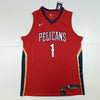 Autographed/Signed Zion Williamson New Orleans Red Basketball Jersey PSA/DNA COA