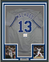 Framed Autographed/Signed Manny Machado 35x39 San Diego Grey Baseball Jersey Beckett BAS COA