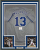 Framed Autographed/Signed Manny Machado 35x39 San Diego Grey Baseball Jersey Beckett BAS COA