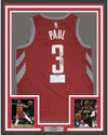 Framed Autographed/Signed Chris Paul 35x39 Houston Rockets Red Basketball Jersey Steiner Sports COA