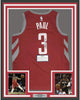 Framed Autographed/Signed Chris Paul 35x39 Houston Rockets Red Basketball Jersey Steiner Sports COA