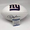 Autographed/Signed Lawrence Taylor New York Giants FS White Panel Logo Football Beckett BAS COA