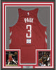Framed Autographed/Signed Chris Paul 35x39 Houston Rockets Red Basketball Jersey Beckett BAS COA