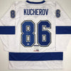 Autographed/Signed Nikita Kucherov Tampa Bay White Hockey Jersey PSA/DNA COA