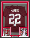 Framed Autographed/Signed Najee Harris 35x39 Alabama Red College Football Jersey Beckett BAS COA