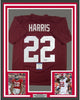 Framed Autographed/Signed Najee Harris 35x39 Alabama Red College Football Jersey Beckett BAS COA