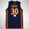 Autographed/Signed Stephen Steph Curry Golden State Blue Rookie Basketball Jersey Beckett BAS COA