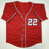 Autographed/Signed Juan Soto Washington Red Baseball Jersey JSA COA