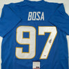 Autographed/Signed Joey Bosa #97 Los Angeles LA Powder Blue Football Jersey JSA COA