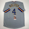 Autographed/Signed Paul Molitor Milwaukee Grey Baseball Jersey JSA COA