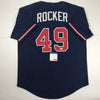Autographed/Signed John Rocker Atlanta Blue Baseball Jersey PSA/DNA COA by Hall of Fame Sports Memorabilia