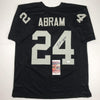 Autographed/Signed Johnathan Abram Las Vegas Oakland Black Football Jersey JSA COA