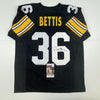 Autographed/Signed Jerome Bettis Pittsburgh Black Retro Football Jersey JSA COA