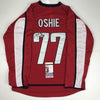 Autographed/Signed TJ T.J. Oshie Washington Red Hockey Jersey JSA COA