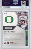 Graded 2020 Panini Prizm Draft Picks DP Justin Herbert #102 Silver Prizm Rookie RC Football Card PSA 10 Gem Mint