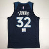 Autographed/Signed Karl-Anthony Towns Minnesota Blue Basketball Jersey Beckett BAS COA