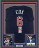 Framed Autographed/Signed Bobby Cox HOF 14 35x39 Atlanta Blue Baseball Jersey JSA COA